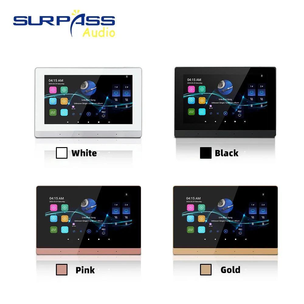 Home Theater Smart Audio WiFi Bluetooth Touch Screen Android11 Wall Amplifier Two Zone with HiFi Coaxial Speaker Set for Kitchen