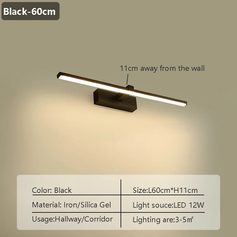 Modern LED Mirror Front Lamp Bathroom Lamps Bedroom Dressing Lights Kitchen Home 40/60/80/100cm Long Lamp Led Lighting Lustre