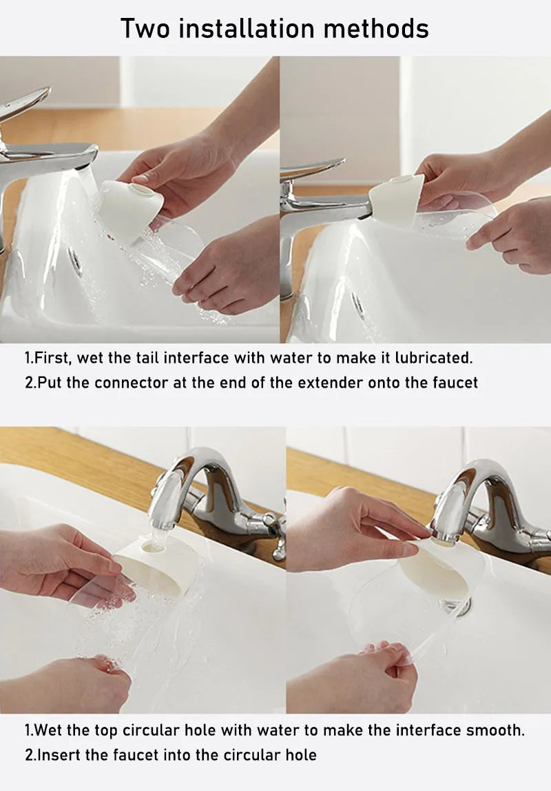 Splash Proof Kitchen Universal Faucet Extender Water Saving  Adjustment Faucet Extender Bathroom Kitchen Gadget