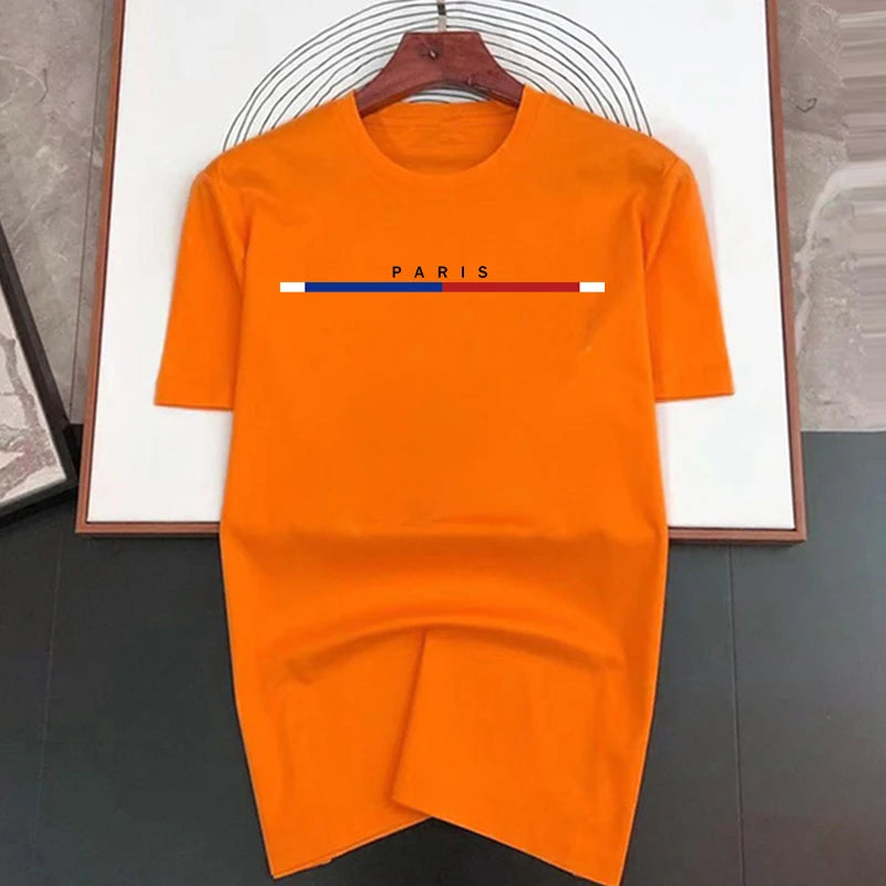 Paris Print Summer High Quality Luxury T-shirt Men Women Cotton Short Sleeve  Casual Fashion Tees Oversized Streetwear