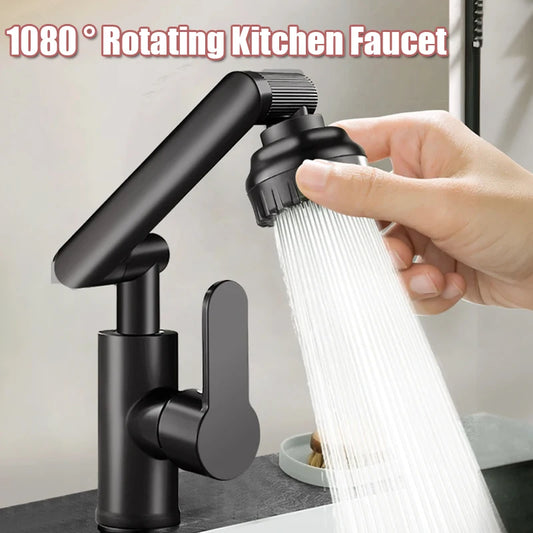 1080 Degree Swivel Kitchen Basin Sink Faucet Household Kitchen Bathroom Faucet Multi-function Flexible Booster Universal Taps