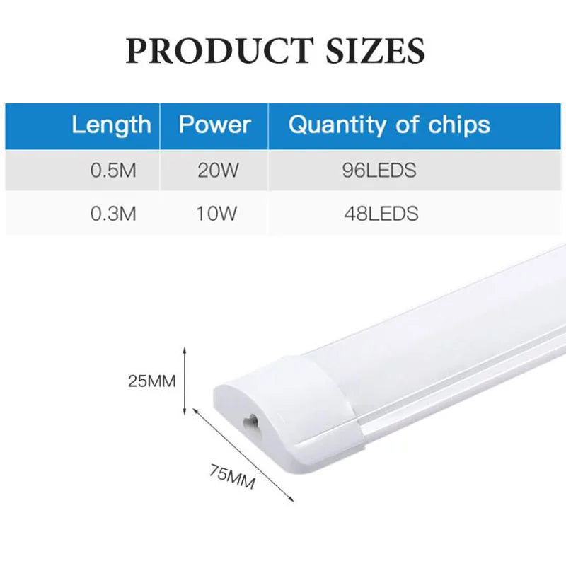 led Lights Kitchen under cabinet Lamp A85-220V 10w 20w super bright Led Tube With 1.8m switch line For Home Bedroom Indoor Lamps