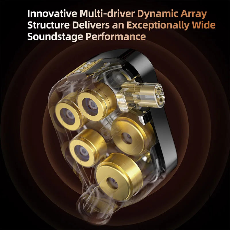 KZ  Decet  Brand-new 10-dynamic headphones 4-gear electronic tuning switch