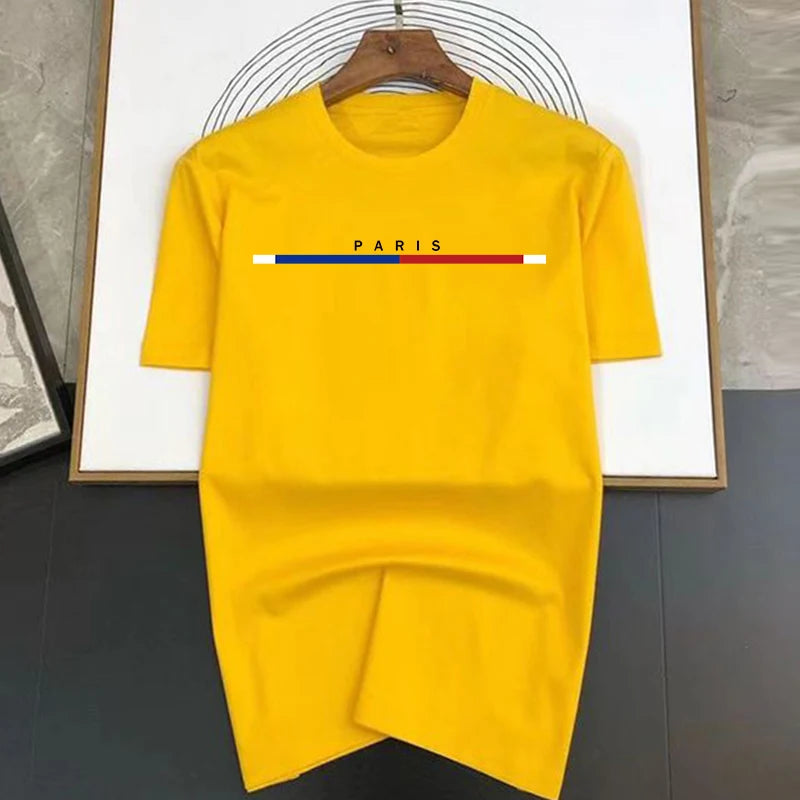 Paris Print Summer High Quality Luxury T-shirt Men Women Cotton Short Sleeve  Casual Fashion Tees Oversized Streetwear