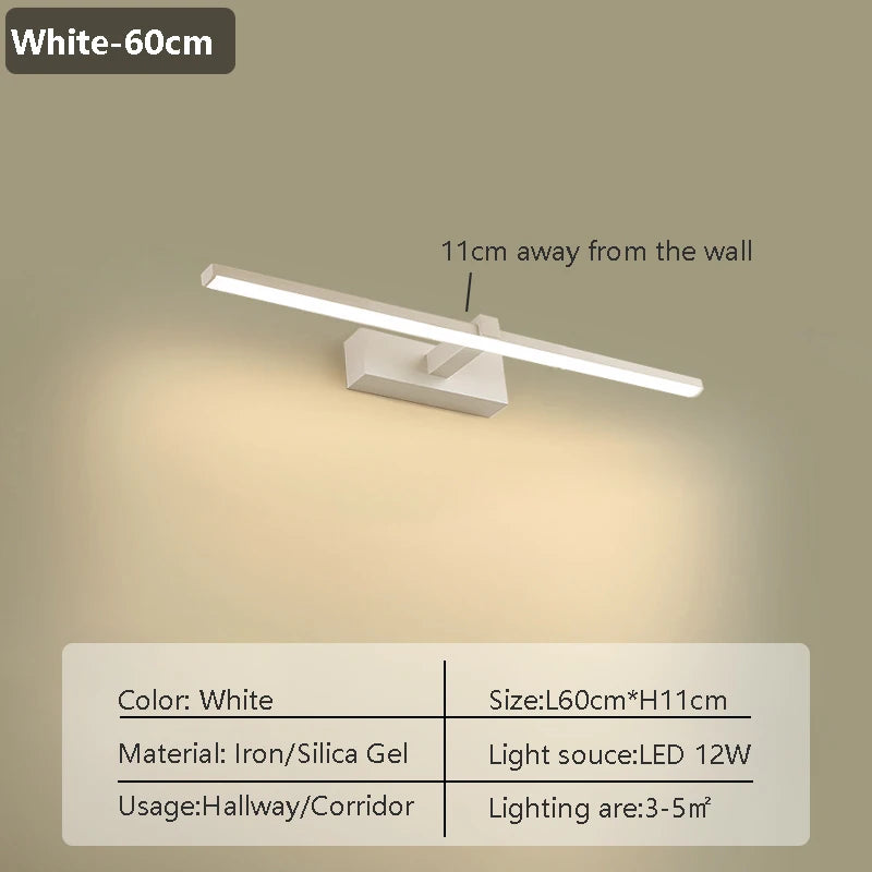 Modern LED Mirror Front Lamp Bathroom Lamps Bedroom Dressing Lights Kitchen Home 40/60/80/100cm Long Lamp Led Lighting Lustre