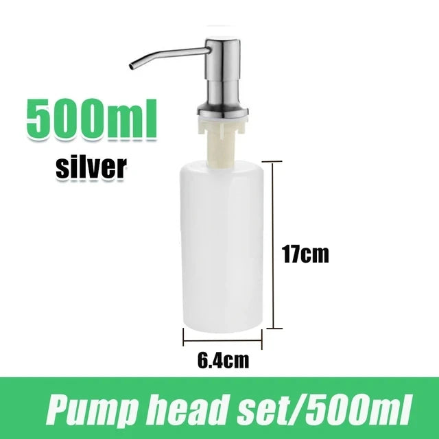 500ML Liquid Soap Bottle Sink Mount Hand Pressure Soap Dispenser Bottle  Kitchen Sink Liquid Soap Dispenser Pump Stainless Steel