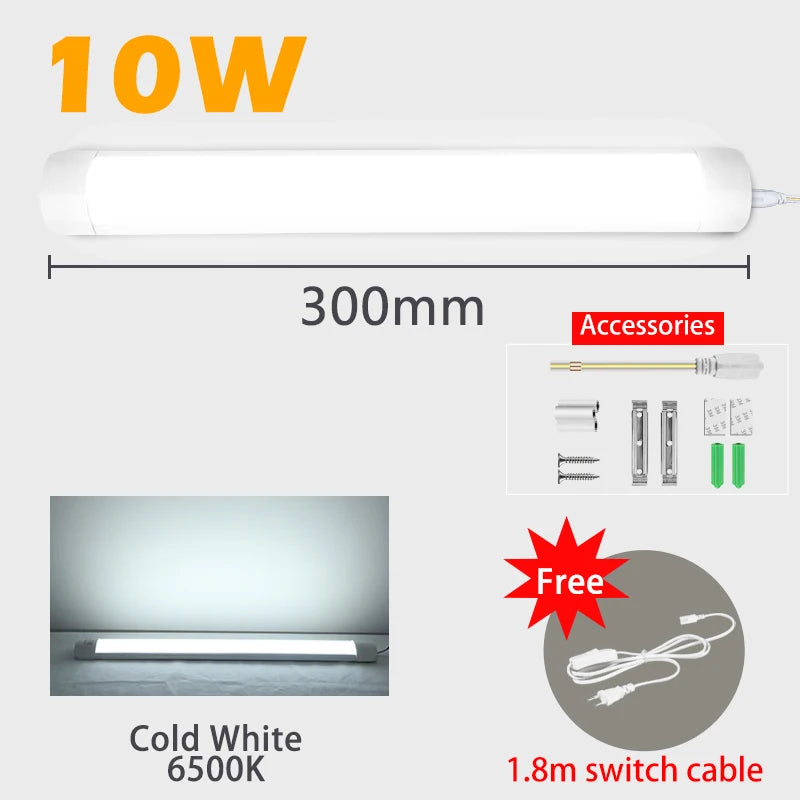 led Lights Kitchen under cabinet Lamp A85-220V 10w 20w super bright Led Tube With 1.8m switch line For Home Bedroom Indoor Lamps