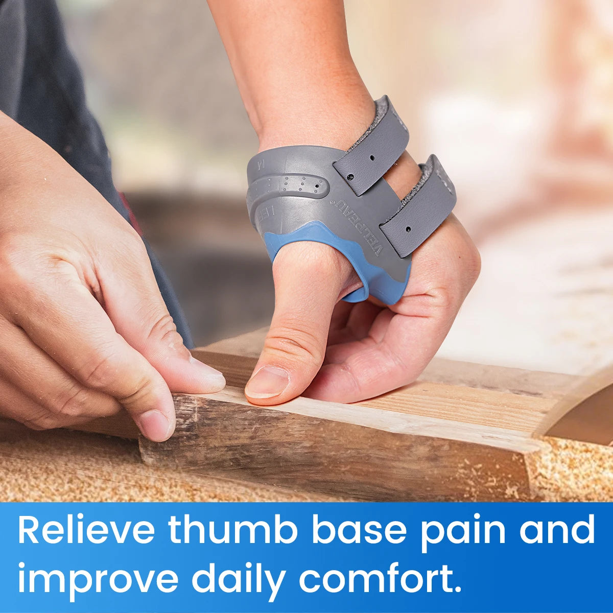 VELPEAU CMC Thumb Brace with Shape-memory Restriction Splint, CMC Joint Stabilizer for Basal Thumb Arthritis and Pain Relief