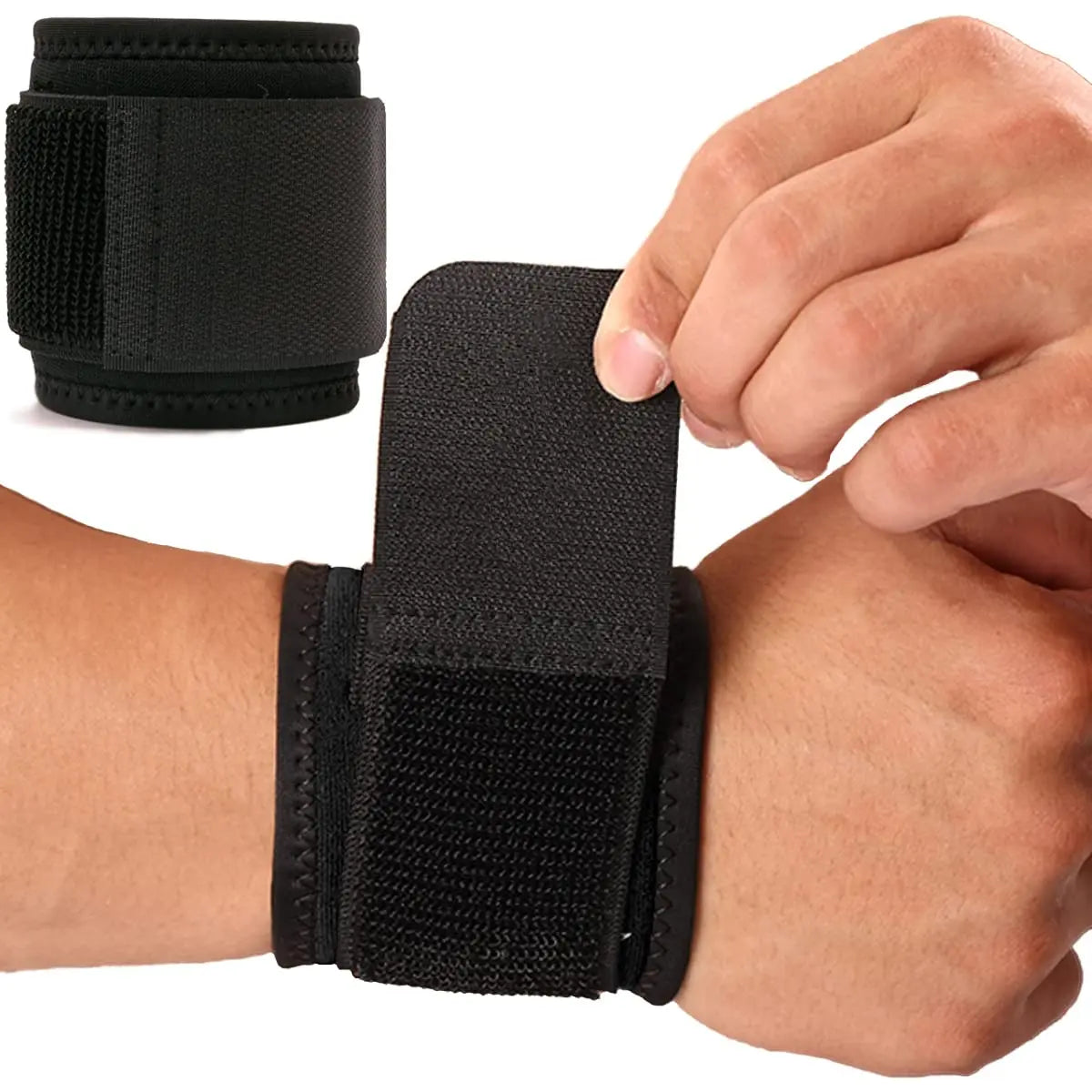 2 PACK Wrist Compression Strap Wrist Brace Sport Wrist Support for Fitness, Weightlifting, Tendonitis, Carpal Tunnel Arthritis