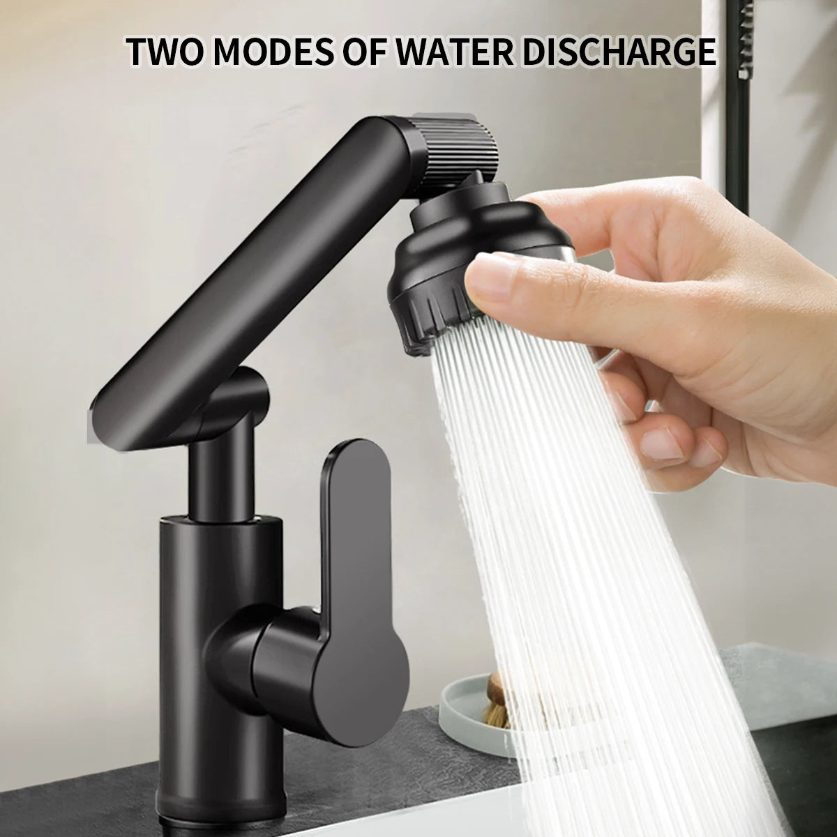 Modern 360 Degree Swivel Kitchen Robotic Arm Faucet Soft Bubble/shower Dual Mode Flexible Adjustment